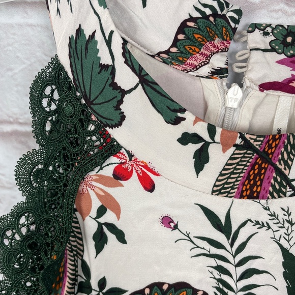 By Anthropologie Lace Floral Trim A-Line Dress Size 12 - Picture 8 of 11